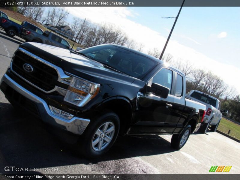 Agate Black Metallic / Medium Dark Slate 2022 Ford F150 XLT SuperCab