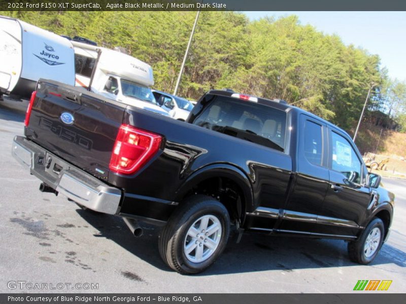 Agate Black Metallic / Medium Dark Slate 2022 Ford F150 XLT SuperCab