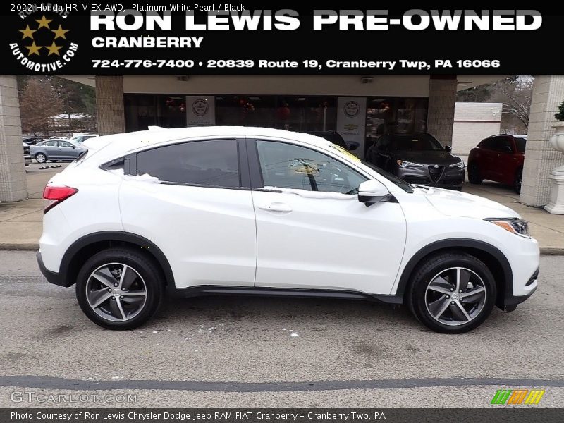 Platinum White Pearl / Black 2022 Honda HR-V EX AWD