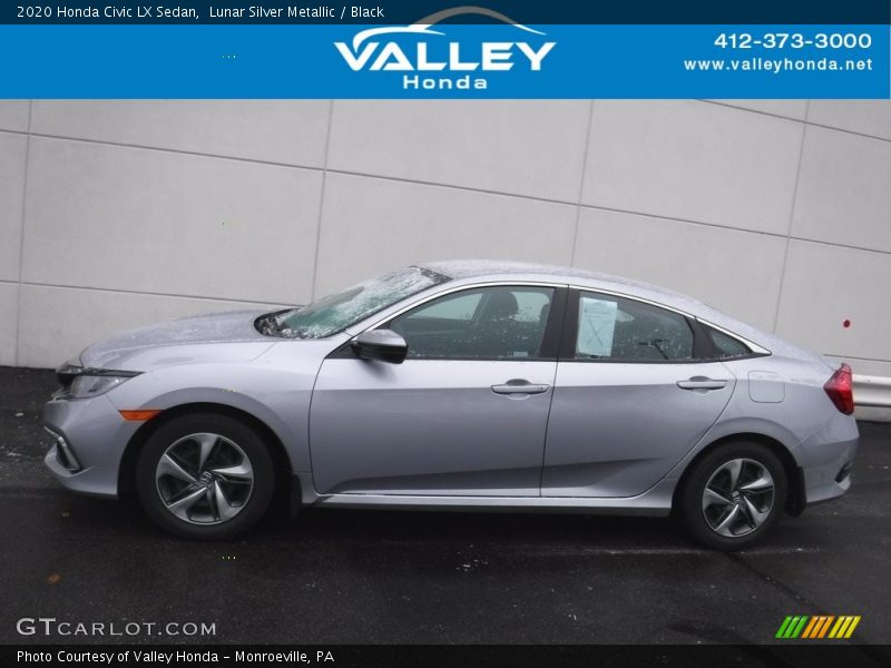 Lunar Silver Metallic / Black 2020 Honda Civic LX Sedan