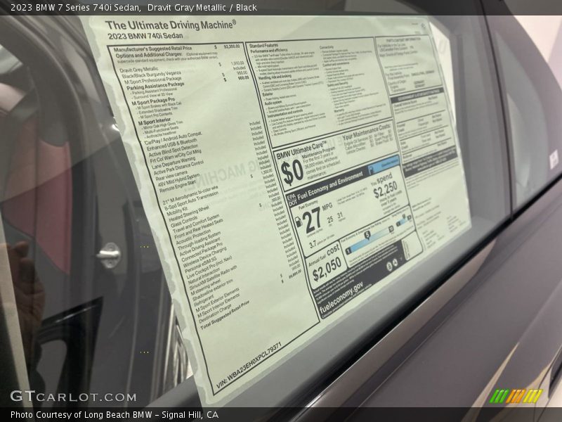 Dravit Gray Metallic / Black 2023 BMW 7 Series 740i Sedan