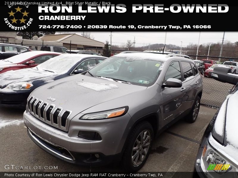 Billet Silver Metallic / Black 2018 Jeep Cherokee Limited 4x4