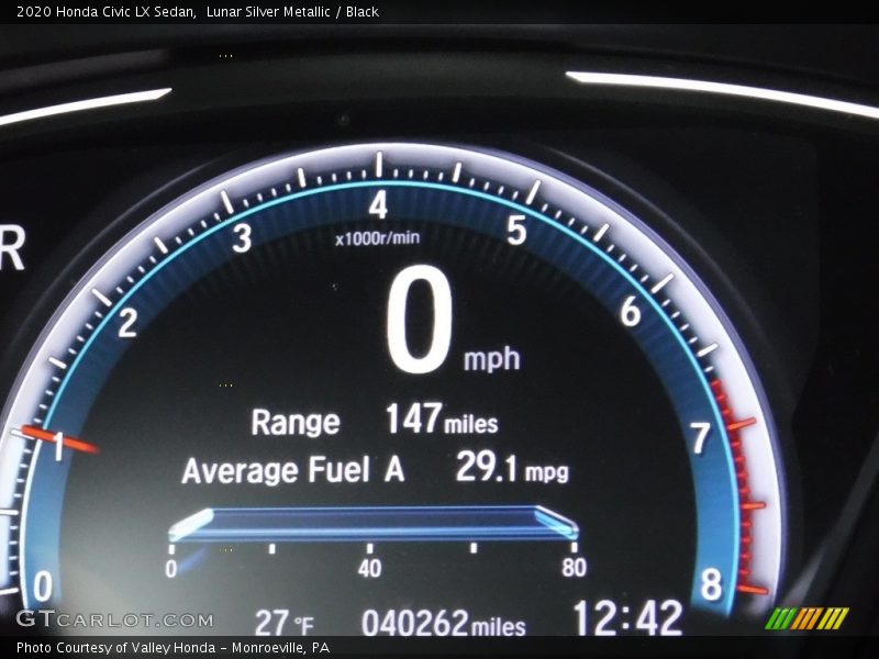 Lunar Silver Metallic / Black 2020 Honda Civic LX Sedan