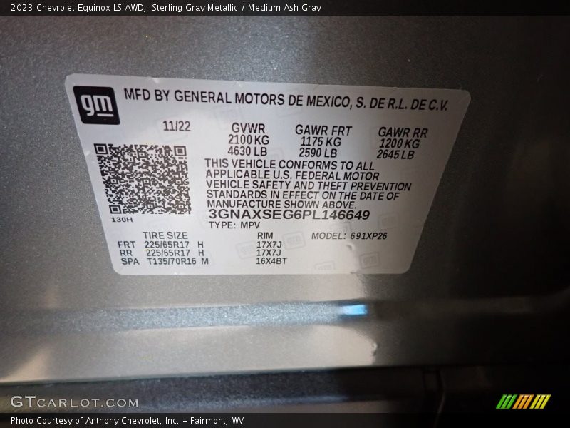Sterling Gray Metallic / Medium Ash Gray 2023 Chevrolet Equinox LS AWD