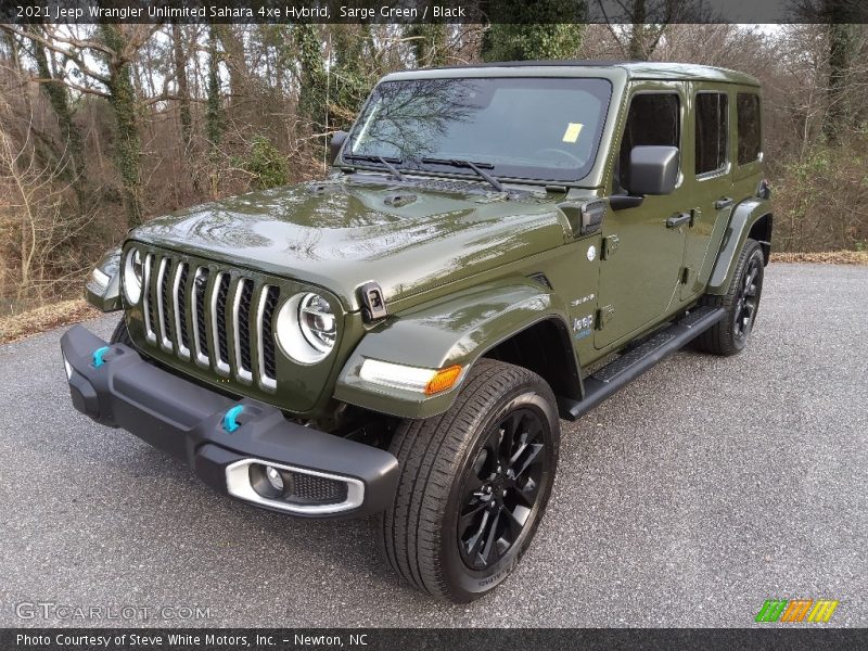 Front 3/4 View of 2021 Wrangler Unlimited Sahara 4xe Hybrid