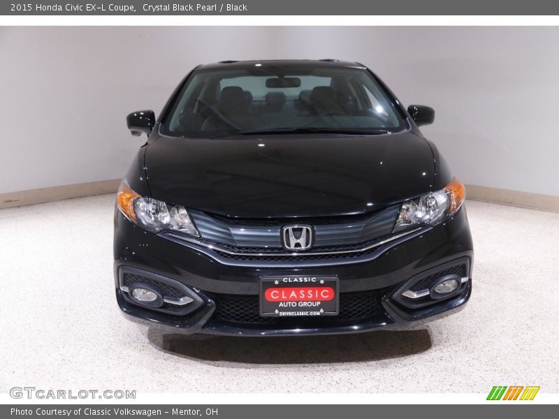 Crystal Black Pearl / Black 2015 Honda Civic EX-L Coupe