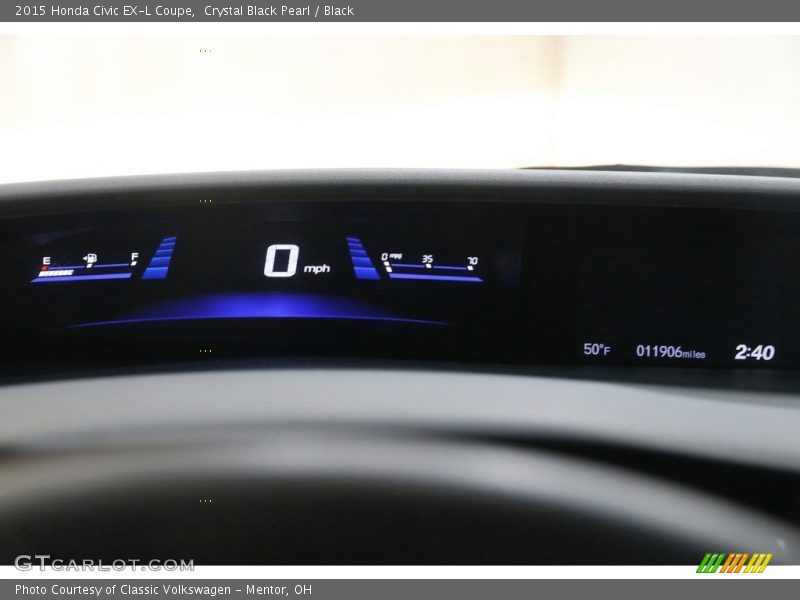 Crystal Black Pearl / Black 2015 Honda Civic EX-L Coupe