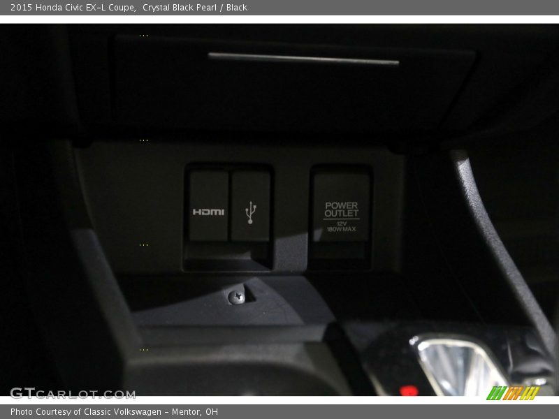 Crystal Black Pearl / Black 2015 Honda Civic EX-L Coupe