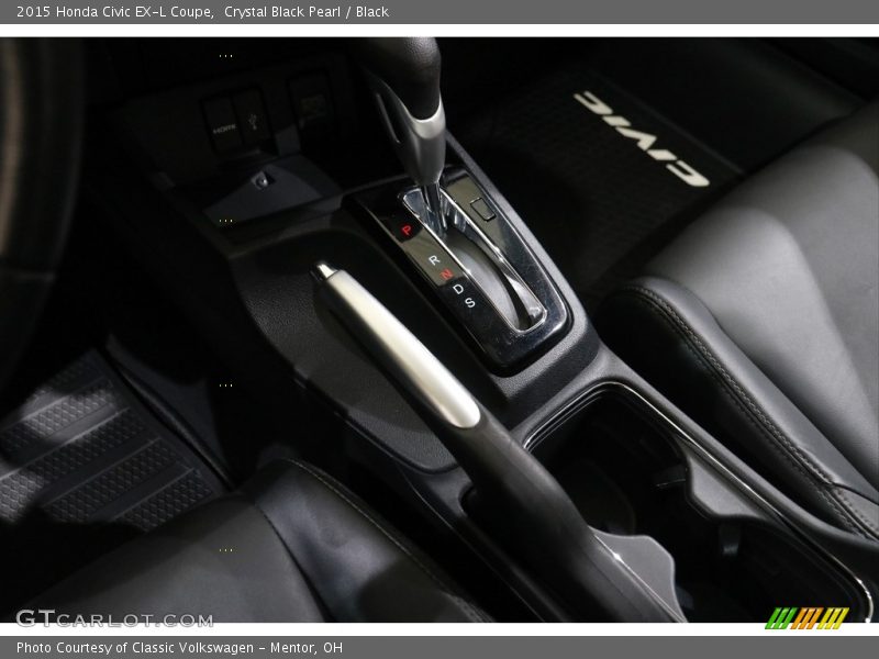 Crystal Black Pearl / Black 2015 Honda Civic EX-L Coupe