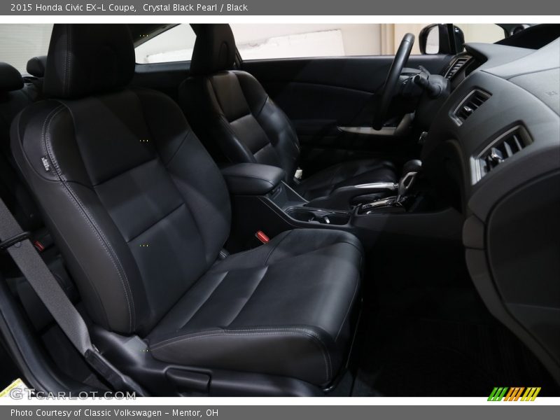 Crystal Black Pearl / Black 2015 Honda Civic EX-L Coupe