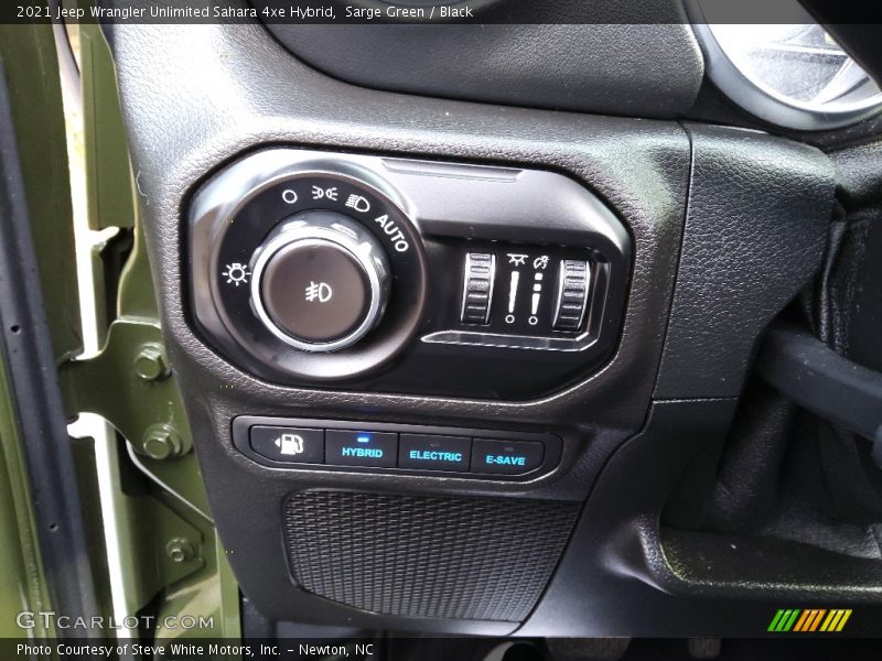 Controls of 2021 Wrangler Unlimited Sahara 4xe Hybrid