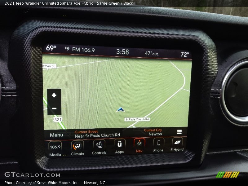 Navigation of 2021 Wrangler Unlimited Sahara 4xe Hybrid