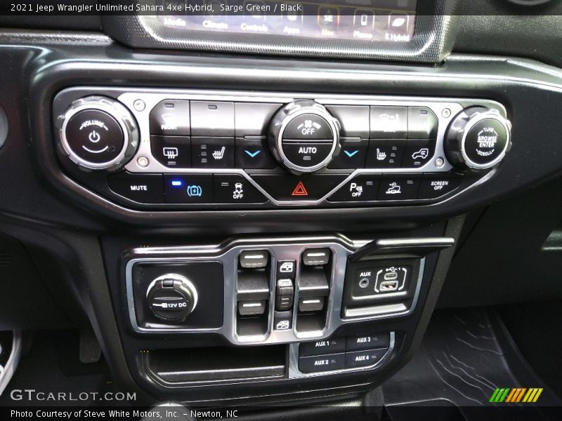 Controls of 2021 Wrangler Unlimited Sahara 4xe Hybrid