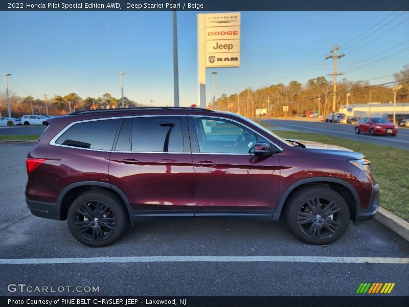 Deep Scarlet Pearl / Beige 2022 Honda Pilot Special Edition AWD