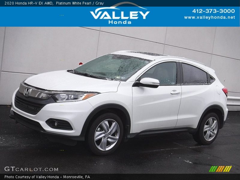 Platinum White Pearl / Gray 2020 Honda HR-V EX AWD