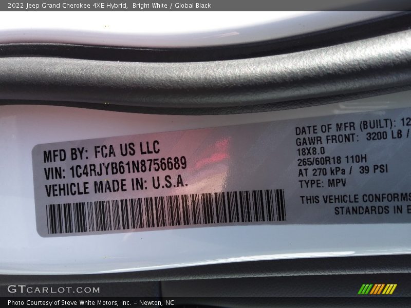 Bright White / Global Black 2022 Jeep Grand Cherokee 4XE Hybrid