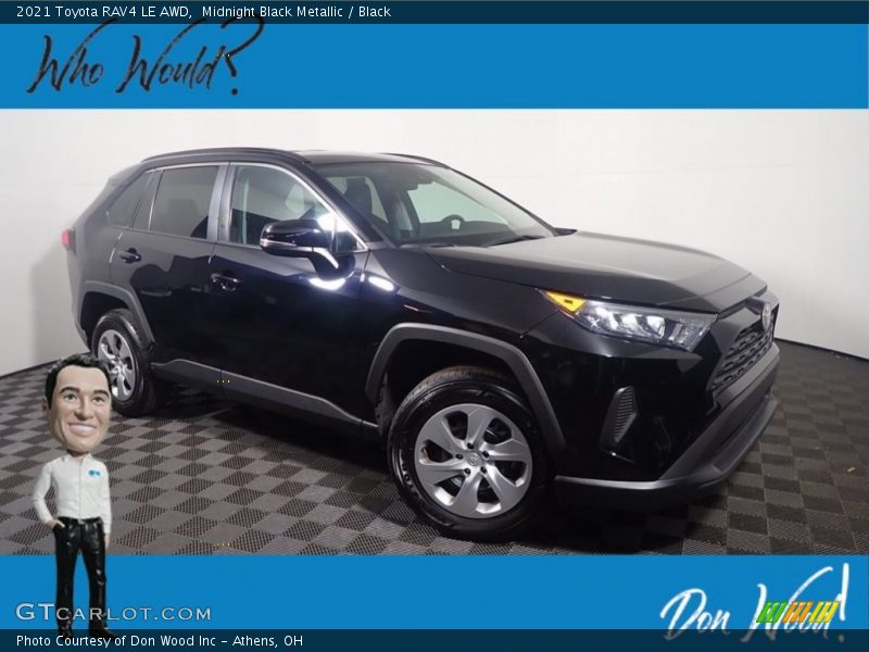 Midnight Black Metallic / Black 2021 Toyota RAV4 LE AWD