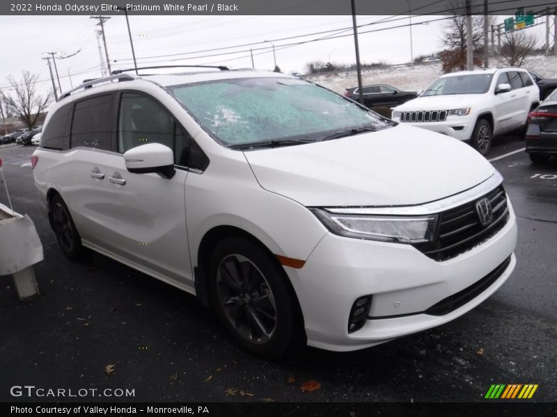 Platinum White Pearl / Black 2022 Honda Odyssey Elite