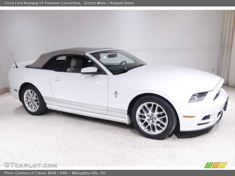 Oxford White / Medium Stone 2014 Ford Mustang V6 Premium Convertible