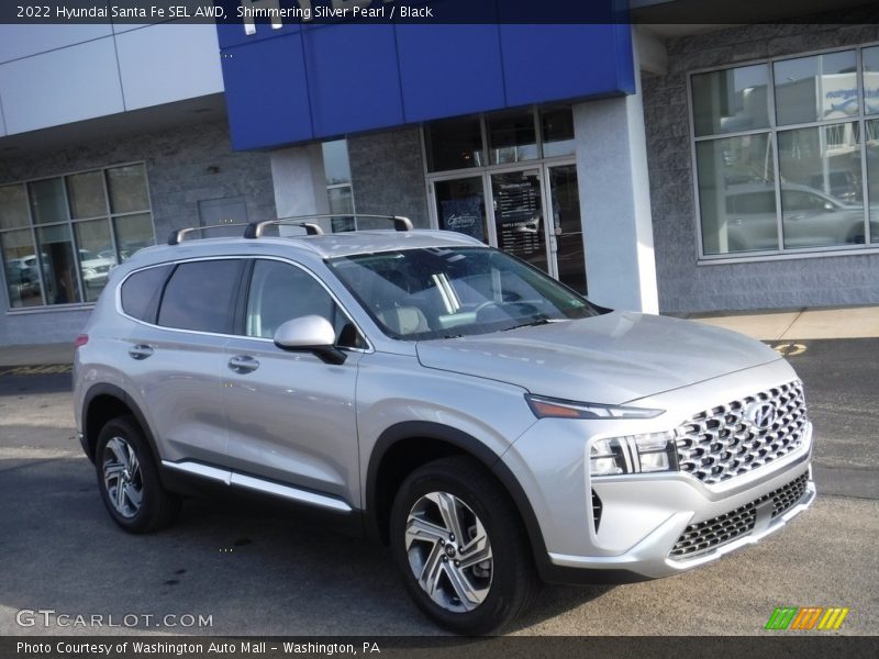Shimmering Silver Pearl / Black 2022 Hyundai Santa Fe SEL AWD