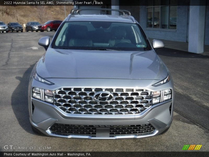 Shimmering Silver Pearl / Black 2022 Hyundai Santa Fe SEL AWD