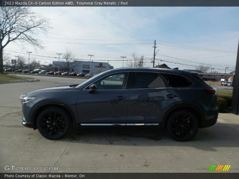 Polymetal Gray Metallic / Red 2023 Mazda CX-9 Carbon Edition AWD