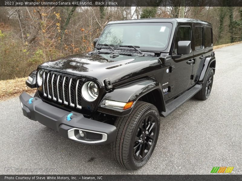 Black / Black 2023 Jeep Wrangler Unlimited Sahara 4XE Hybrid