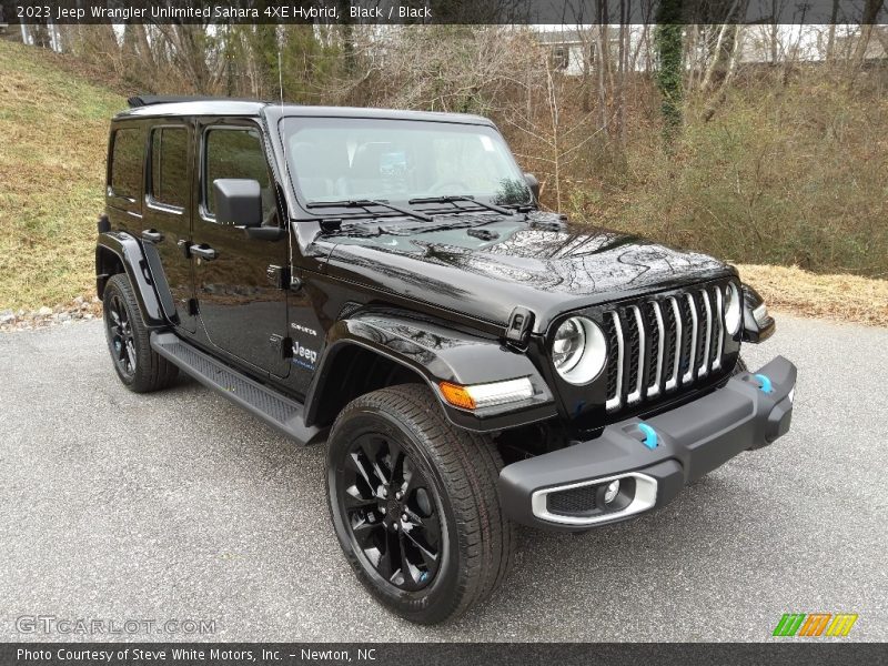 Black / Black 2023 Jeep Wrangler Unlimited Sahara 4XE Hybrid