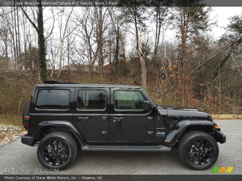 Black / Black 2023 Jeep Wrangler Unlimited Sahara 4XE Hybrid
