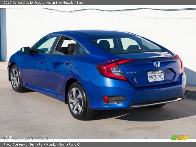 Agean Blue Metallic / Black 2019 Honda Civic LX Sedan