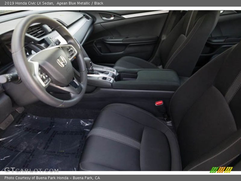 Agean Blue Metallic / Black 2019 Honda Civic LX Sedan
