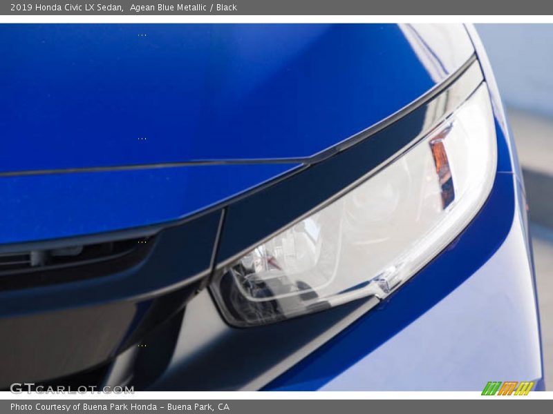 Agean Blue Metallic / Black 2019 Honda Civic LX Sedan