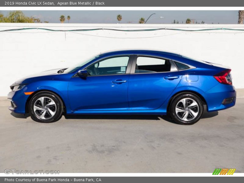 Agean Blue Metallic / Black 2019 Honda Civic LX Sedan