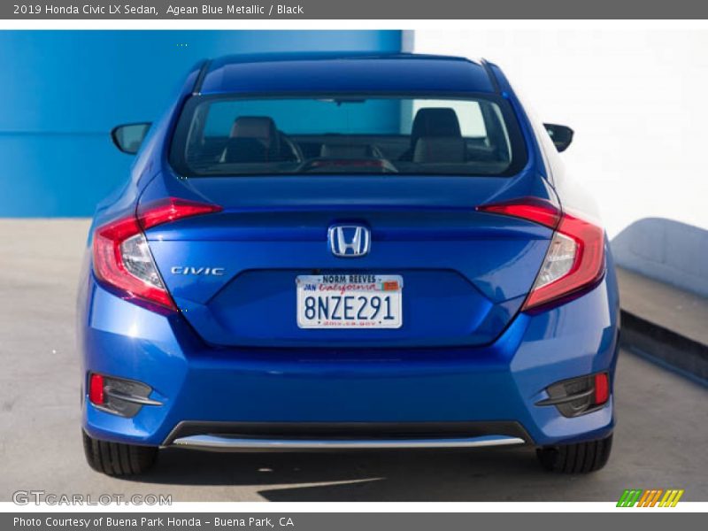 Agean Blue Metallic / Black 2019 Honda Civic LX Sedan