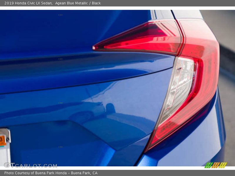 Agean Blue Metallic / Black 2019 Honda Civic LX Sedan