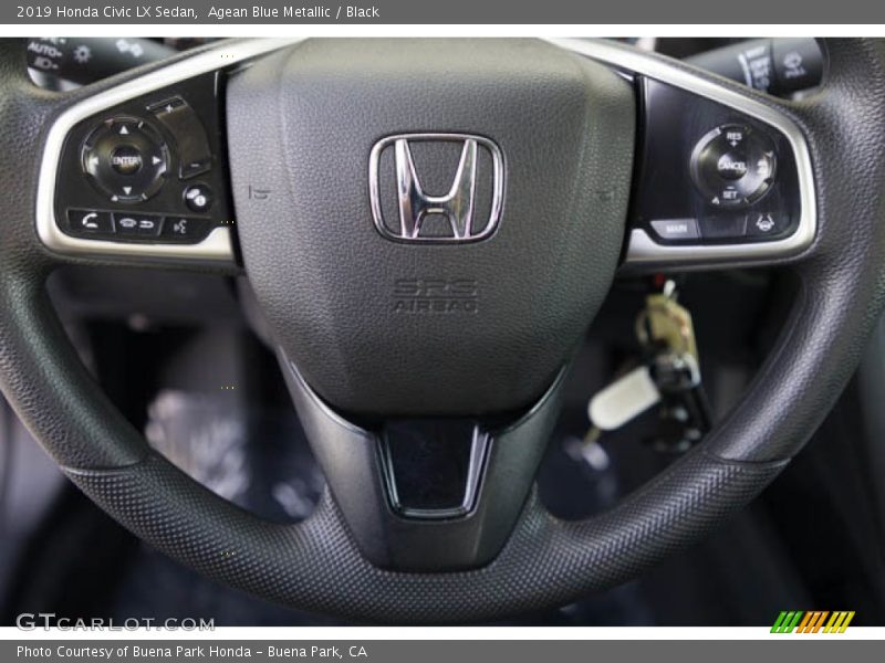 Agean Blue Metallic / Black 2019 Honda Civic LX Sedan