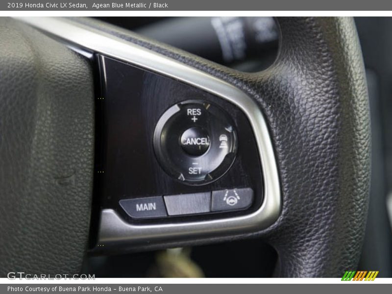 Agean Blue Metallic / Black 2019 Honda Civic LX Sedan