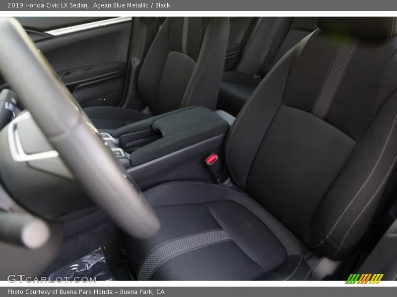 Agean Blue Metallic / Black 2019 Honda Civic LX Sedan
