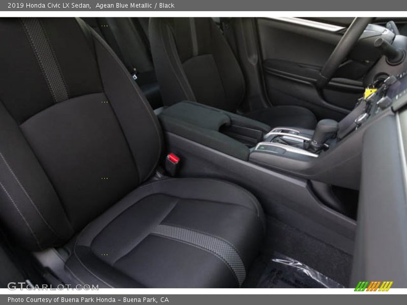 Agean Blue Metallic / Black 2019 Honda Civic LX Sedan