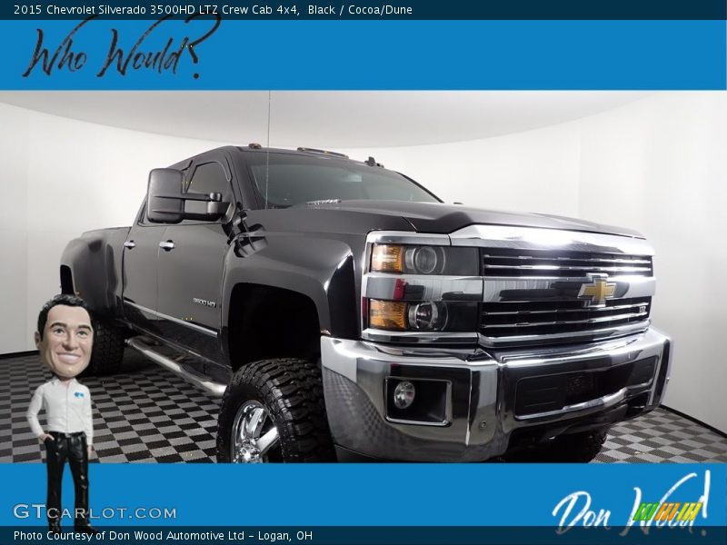 Black / Cocoa/Dune 2015 Chevrolet Silverado 3500HD LTZ Crew Cab 4x4