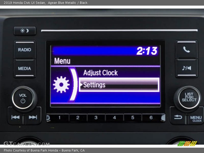 Agean Blue Metallic / Black 2019 Honda Civic LX Sedan