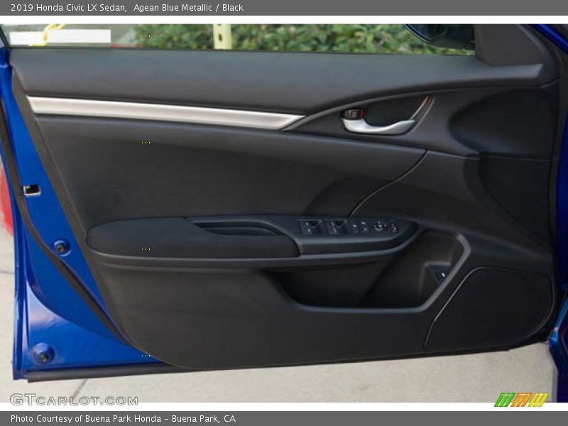 Agean Blue Metallic / Black 2019 Honda Civic LX Sedan
