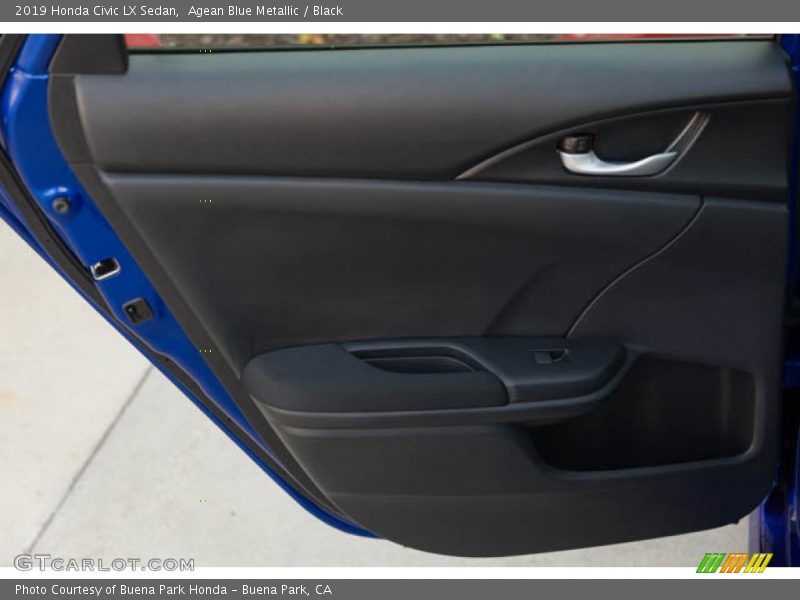 Agean Blue Metallic / Black 2019 Honda Civic LX Sedan
