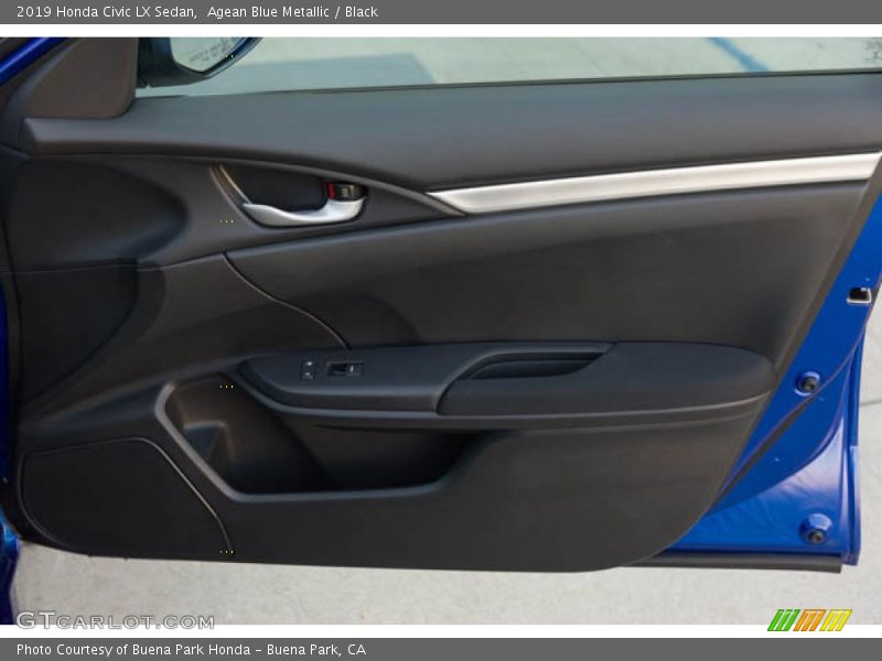 Agean Blue Metallic / Black 2019 Honda Civic LX Sedan