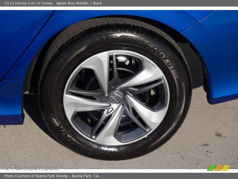 Agean Blue Metallic / Black 2019 Honda Civic LX Sedan