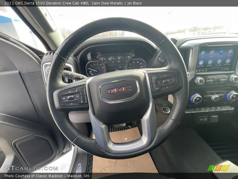 Satin Steel Metallic / Jet Black 2021 GMC Sierra 1500 Elevation Crew Cab 4WD