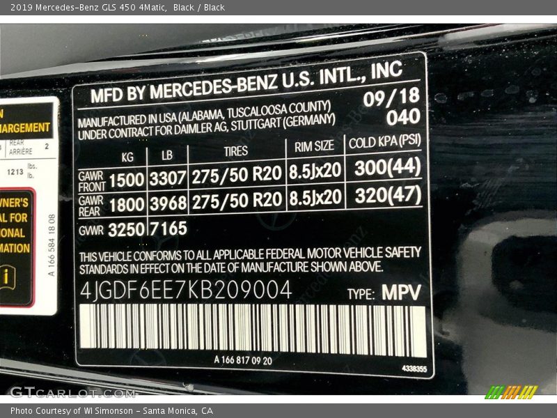 Black / Black 2019 Mercedes-Benz GLS 450 4Matic