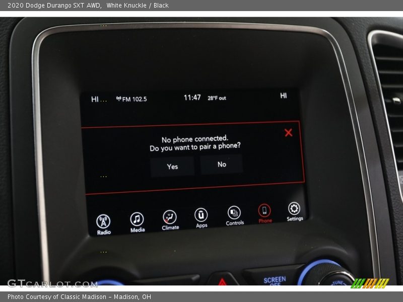 White Knuckle / Black 2020 Dodge Durango SXT AWD