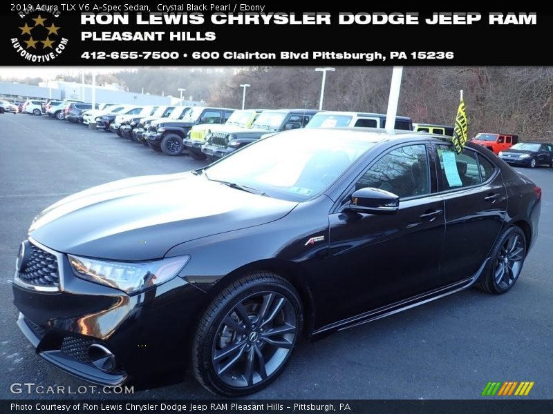 Crystal Black Pearl / Ebony 2019 Acura TLX V6 A-Spec Sedan