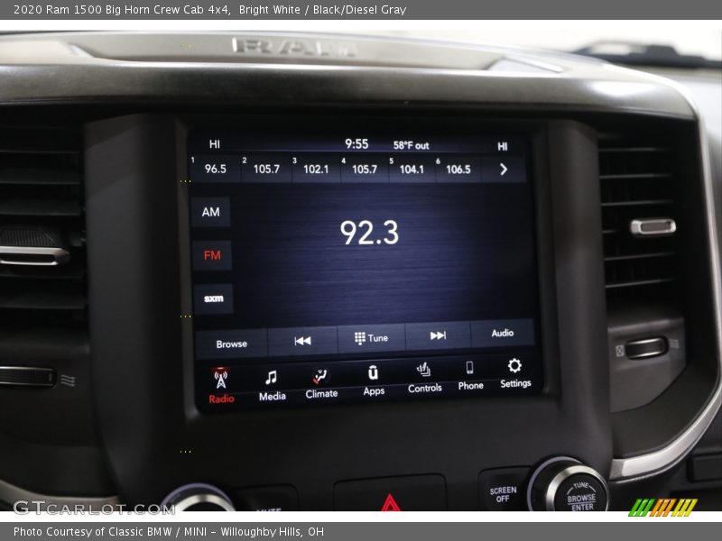 Bright White / Black/Diesel Gray 2020 Ram 1500 Big Horn Crew Cab 4x4